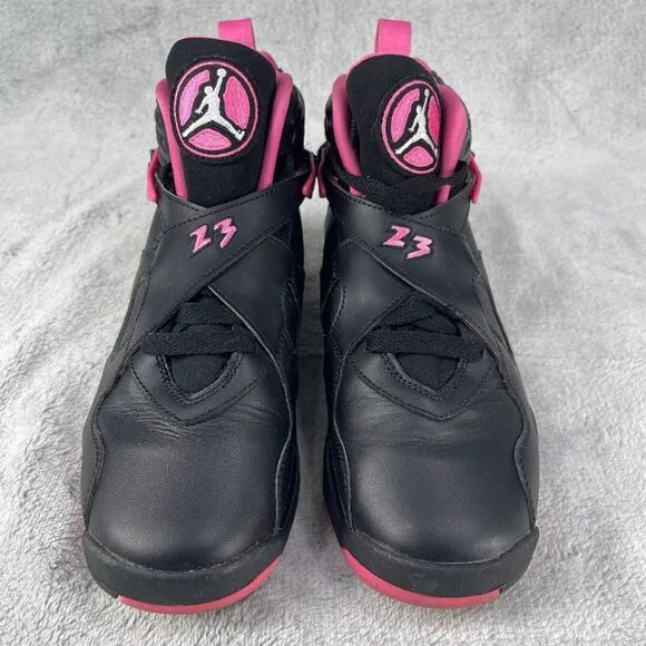 Air Jordan 8 Retro GS Youth 6.5 Black White Pinksicle Leather Shoes 580528-006