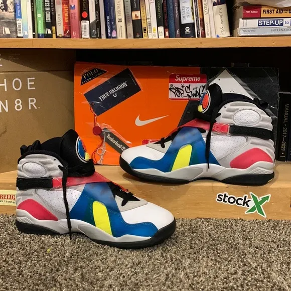 AIR JORDAN 8 Retro SP SE-men’s ‘Multi-Color' strap basketball shoes