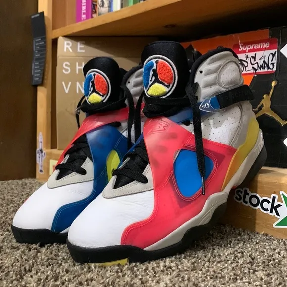 AIR JORDAN 8 Retro SP SE-men’s ‘Multi-Color' strap basketball shoes