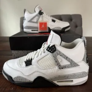 Air Jordan Retro 4 White Cement Shoes