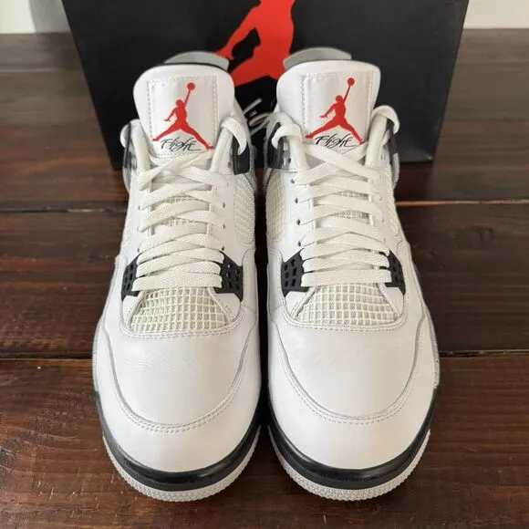 Air Jordan Retro 4 White Cement Shoes