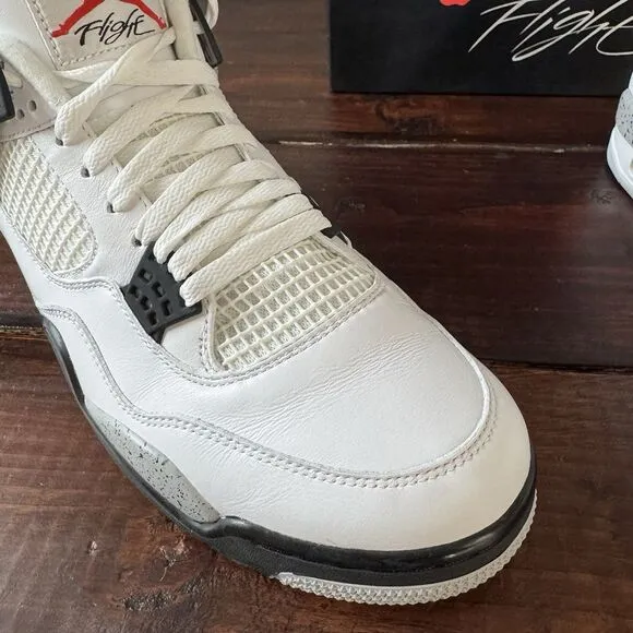 Air Jordan Retro 4 White Cement Shoes