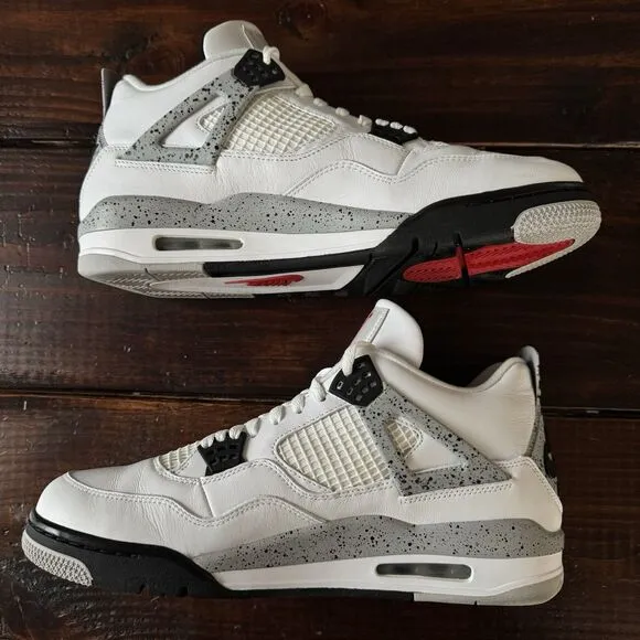 Air Jordan Retro 4 White Cement Shoes