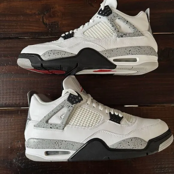 Air Jordan Retro 4 White Cement Shoes
