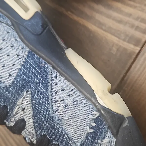 Air Jordan Retro Distressed Washed Denim Trainers Size 4Y