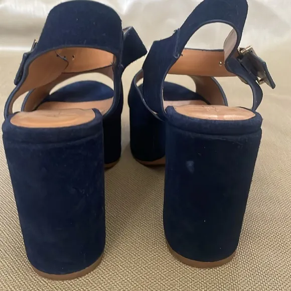 Aldo Blue Suede Platform Sandals Size 7 eu 37.5