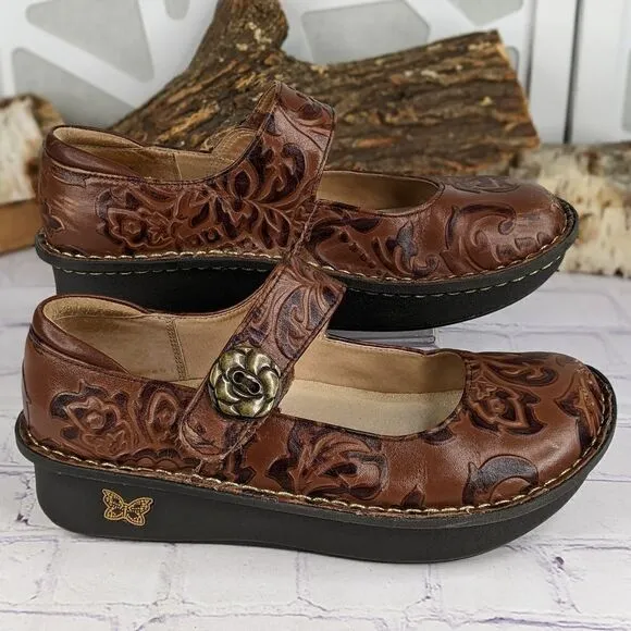 Alegria Paloma Yeehaw Brown Mary Jane Shoes