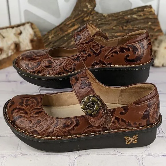 Alegria Paloma Yeehaw Brown Mary Jane Shoes