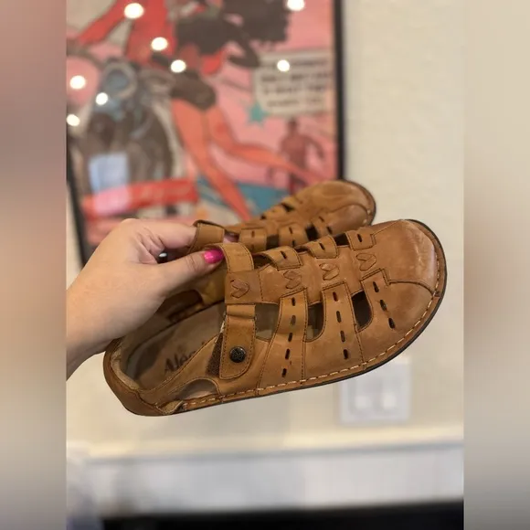 Alegria Pesca Leather Sandals Women’s 9.5 Style PES-647 Boho Cognac