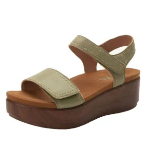 Alegria Tamsyn Sage Leather Strappy Platform Sandals Sz 41/11