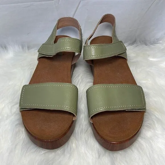 Alegria Tamsyn Sage Leather Strappy Platform Sandals Sz 41/11