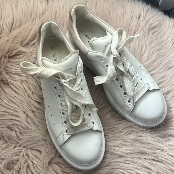 Alexander McQueen White Sneakers White Leather &amp; Patchouli Suede size 9.5