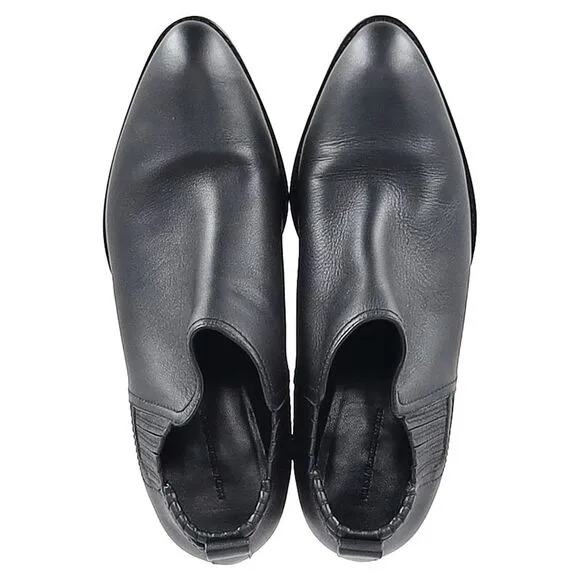 Alexander Wang Kori Cut-Out Ankle Boots in Black Leather