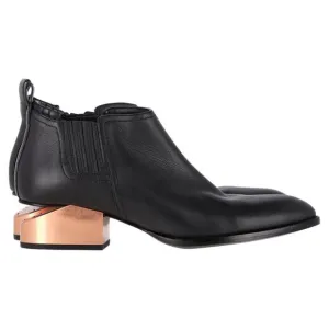 Alexander Wang Kori Cut-Out Ankle Boots in Black Leather