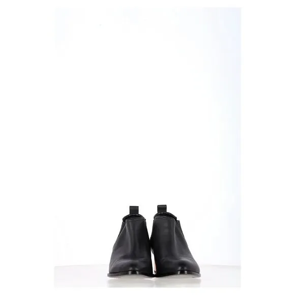 Alexander Wang Kori Cut-Out Ankle Boots in Black Leather
