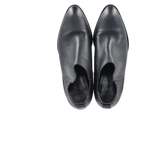 Alexander Wang Kori Cut-Out Ankle Boots in Black Leather