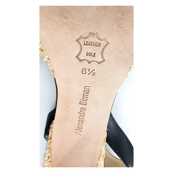 ALEXANDRE BIRMAN NWOB Black Leather Ankle Strap Platform Sandals Heels