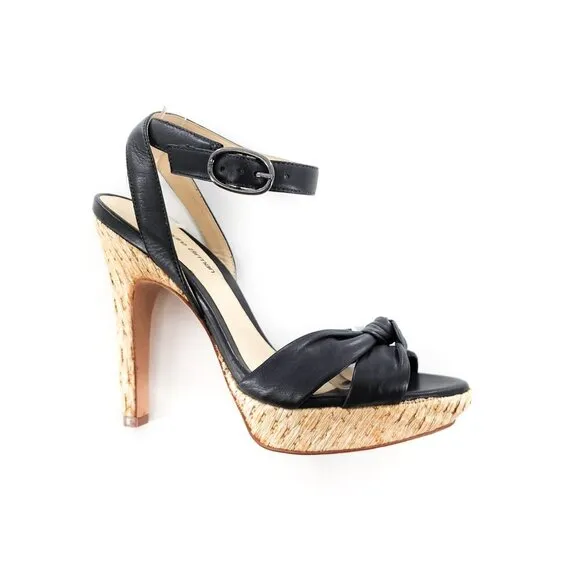ALEXANDRE BIRMAN NWOB Black Leather Ankle Strap Platform Sandals Heels