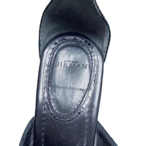Alexandre Birman Womens Size 7.5 Peggy Suede Watersnake Platform Clog Sandals