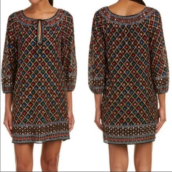 Alice   Olivia Beaded Boho Gillian Dress