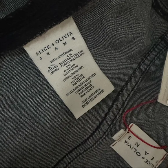 Alice   Olivia NEW Black Grey Denim Dress Yes She Will size 2 XS