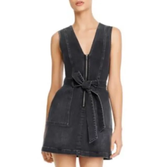 Alice   Olivia NEW Black Grey Denim Dress Yes She Will size 2 XS