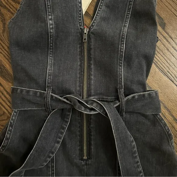 Alice   Olivia NEW Black Grey Denim Dress Yes She Will size 2 XS