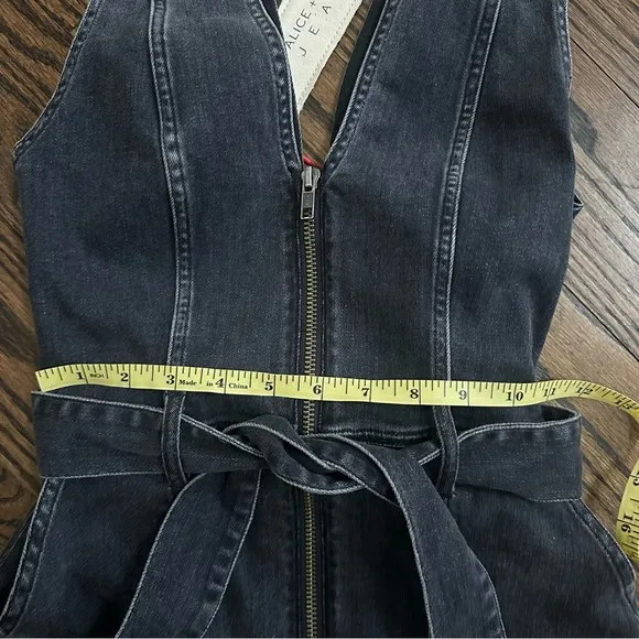 Alice   Olivia NEW Black Grey Denim Dress Yes She Will size 2 XS