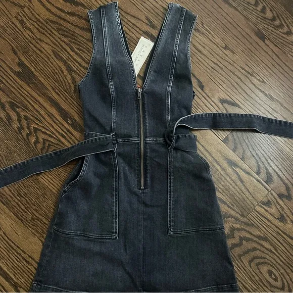 Alice   Olivia NEW Black Grey Denim Dress Yes She Will size 2 XS