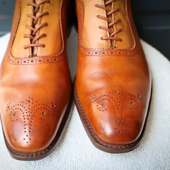 Allen Edmonds 10.5-D Cornwallis Brown Leather Oxford Dress Shoes