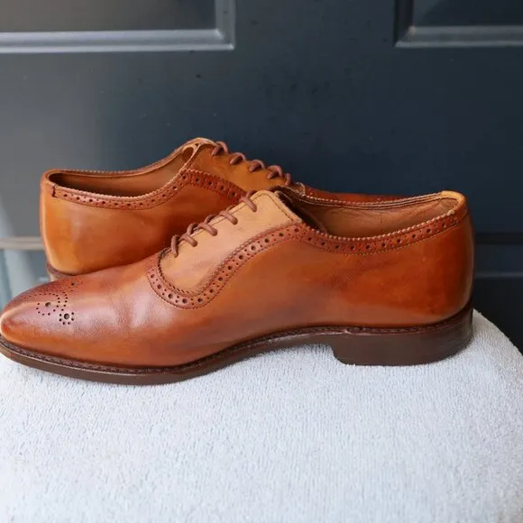 Allen Edmonds 10.5-D Cornwallis Brown Leather Oxford Dress Shoes