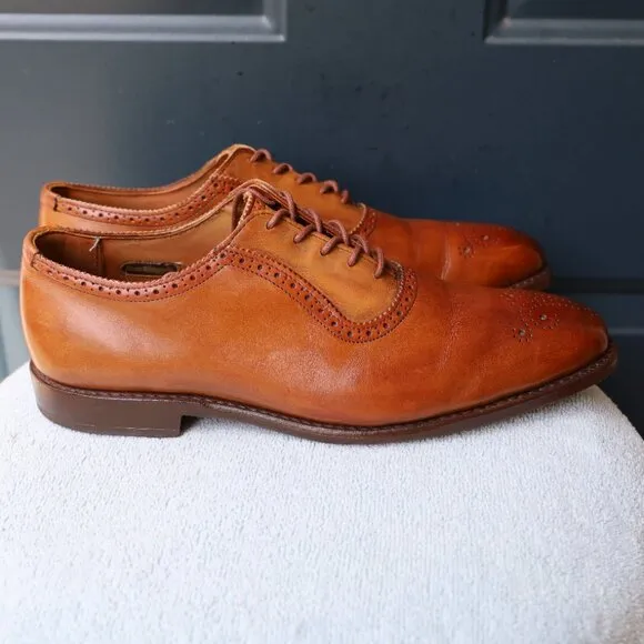 Allen Edmonds 10.5-D Cornwallis Brown Leather Oxford Dress Shoes
