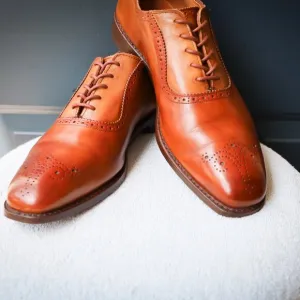 Allen Edmonds 10.5-D Cornwallis Brown Leather Oxford Dress Shoes