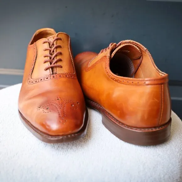 Allen Edmonds 10.5-D Cornwallis Brown Leather Oxford Dress Shoes