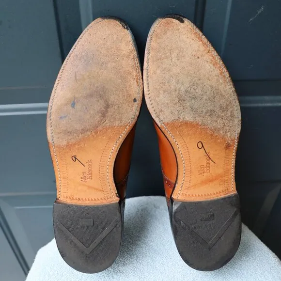 Allen Edmonds 10.5-D Sanford Black and Brown Mens Cap Toe Derby Dress Shoes
