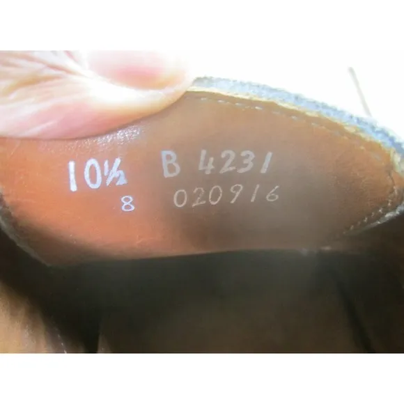 Allen Edmonds Shoes 10.5 B Black Leather Monk Strap Leather Cap Toe Custom Sole