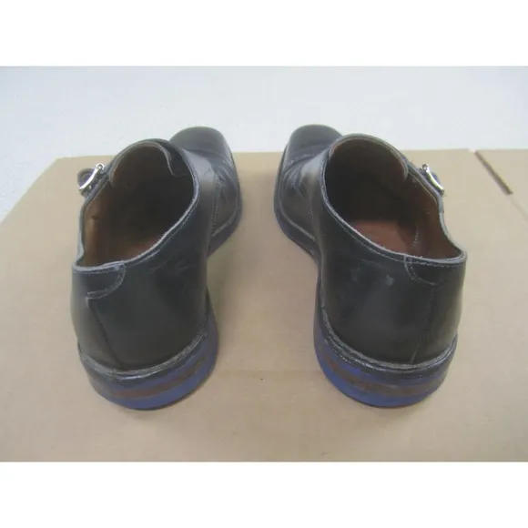 Allen Edmonds Shoes 10.5 B Black Leather Monk Strap Leather Cap Toe Custom Sole