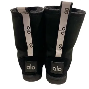 Alo Black Boots with Logo Detail