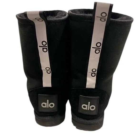 Alo Black Boots with Logo Detail