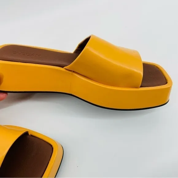 Alohas Janice Platform Sandals Slides Orange Svegan  90s Y2K EU41 10-10.5