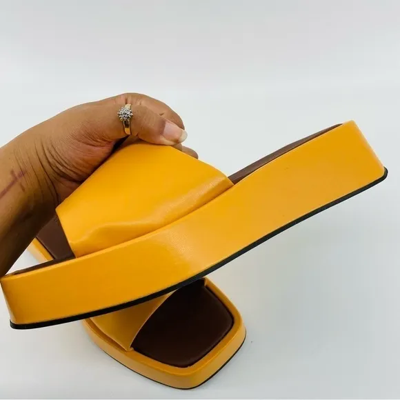 Alohas Janice Platform Sandals Slides Orange Svegan  90s Y2K EU41 10-10.5