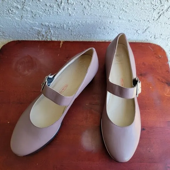 Amalfi Geronimo Leather Wedge Mary Jones Platform Size 11 M Rosewood Color Shoes