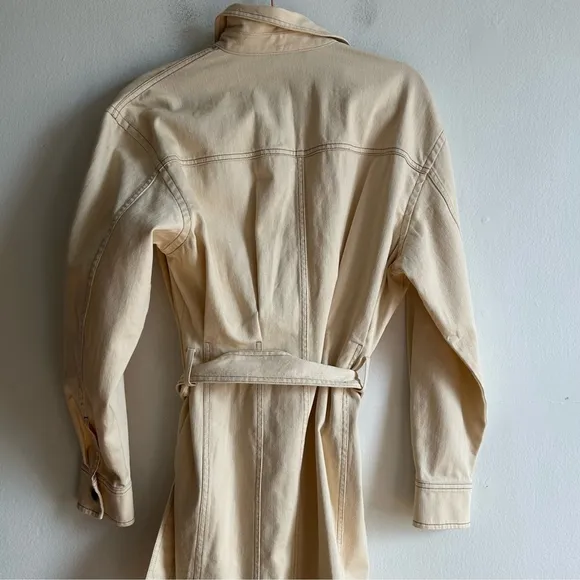&amp; Other Stories Sz 4 NWT Hourglass Denim Belted Cream Mini Dress