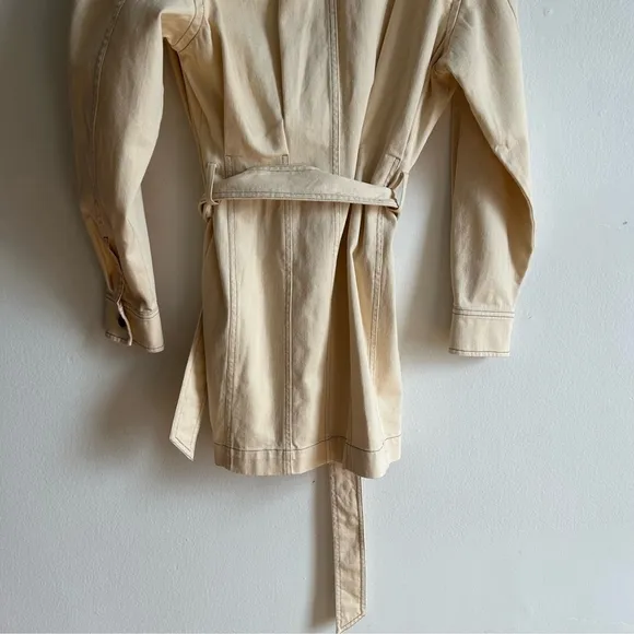 &amp; Other Stories Sz 4 NWT Hourglass Denim Belted Cream Mini Dress