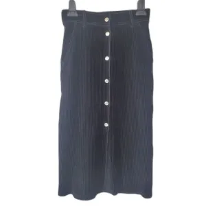 &amp; Other Stories Velvet Corduroy Black Midi Skirt