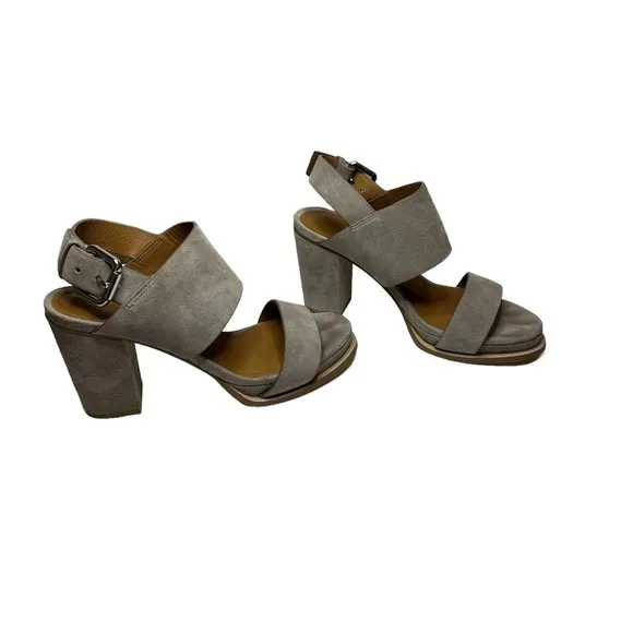 &amp; Other Stories Women’s Buckled Suede Sling Back Blocked Heel Sandal Size 8