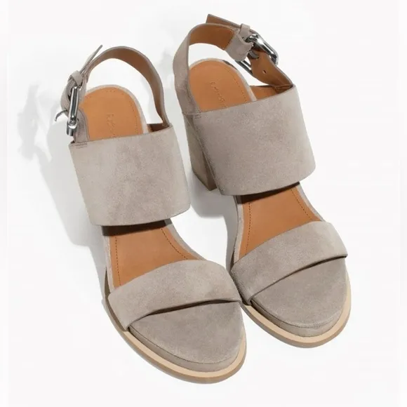 &amp; Other Stories Women’s Buckled Suede Sling Back Blocked Heel Sandal Size 8