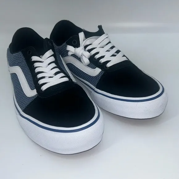 &quot;NEW&quot; Men's Vans Ward Deluxe‎ Skate Shoes- Black/Bijou Blue- Size 10