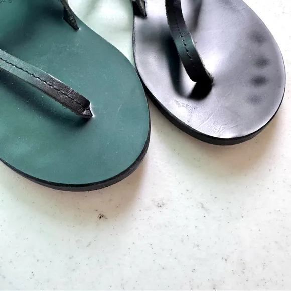 Ancient Greek Sandals Fabrizio Viti Sylvie Daisy Leather Sandals Black 38/8