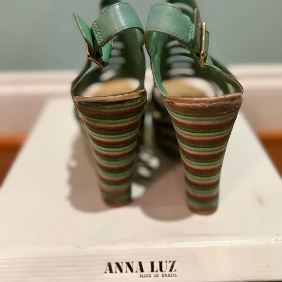 Anna Luz Mint Green Women's Teal Platform Sandals